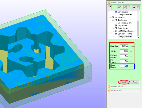 toolpath parameters