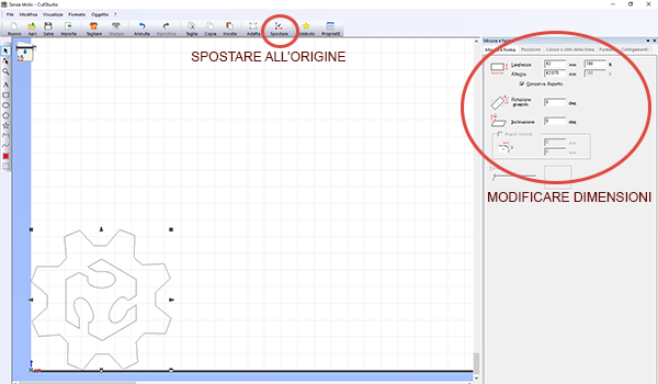 screen 09-evidenziare comando spostare in alto e modifica dimensioni di lato